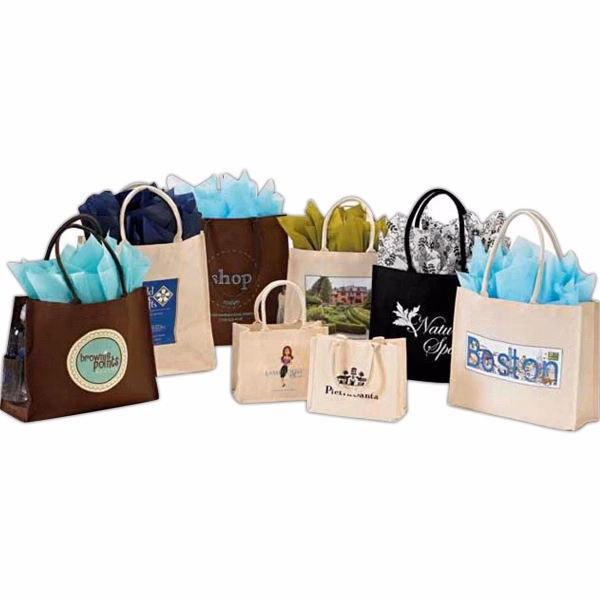 Canvas Shopping Bag w/ Handle & Mesh Pocket