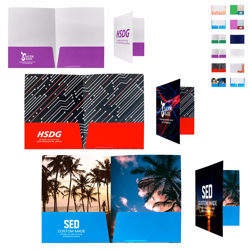 250gsm White Paper Card Folder With UV Gloss For A4 Paper