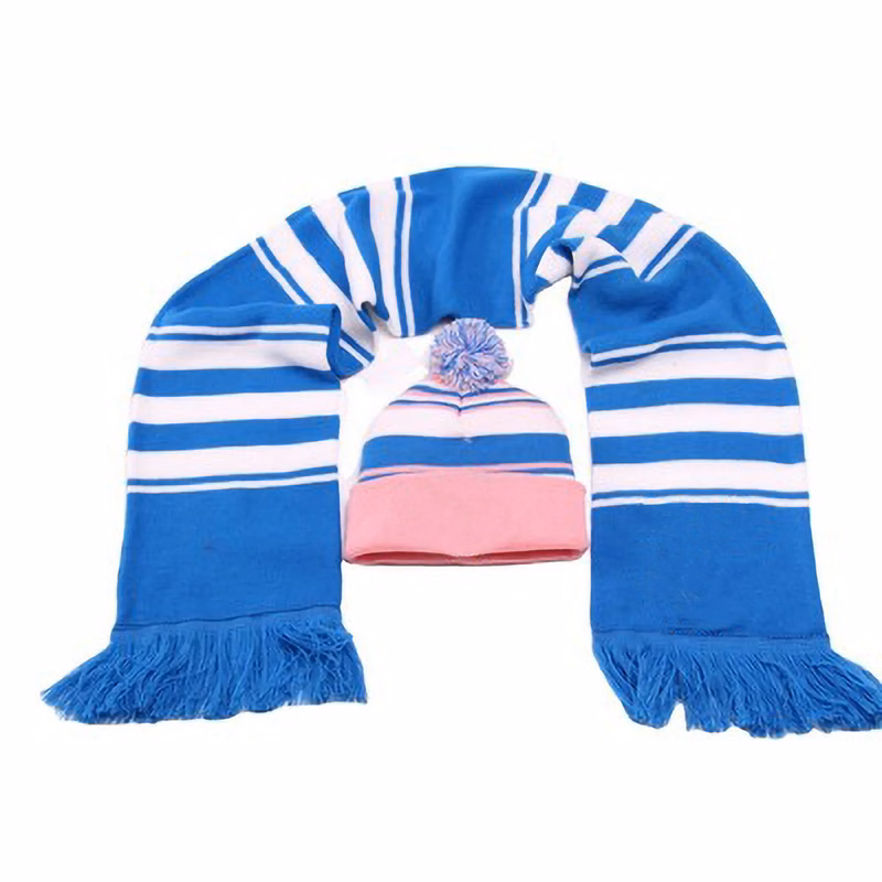 Custom Acrylic Scarf With Beanie Set