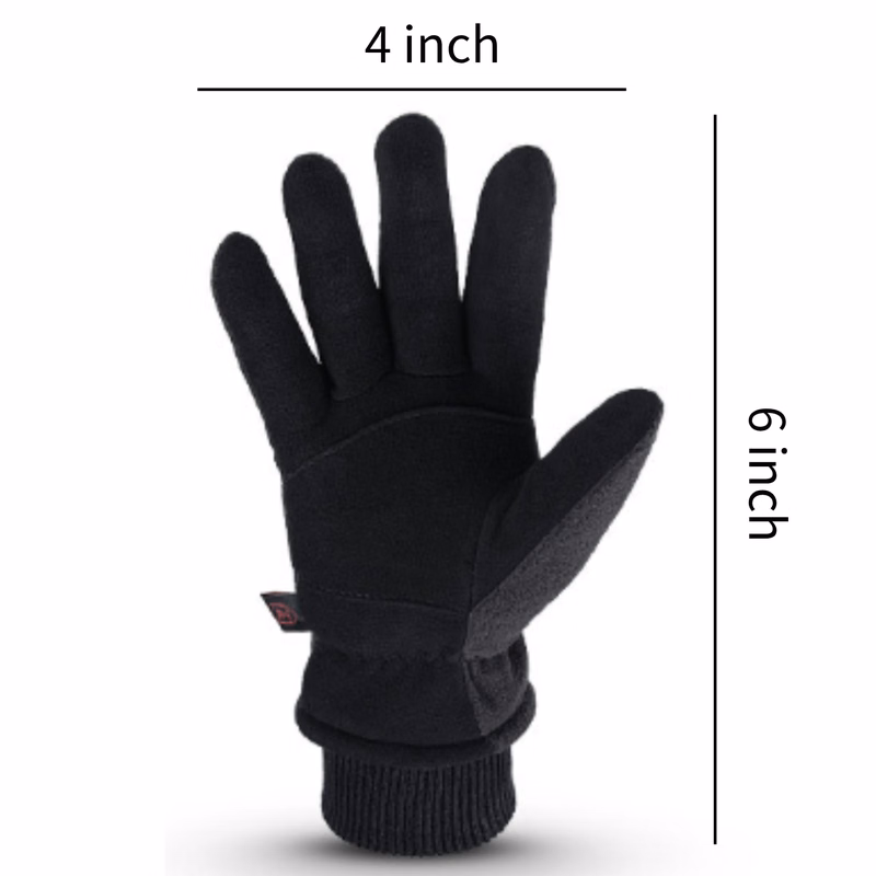 Deerskin and velvet winter warm gloves