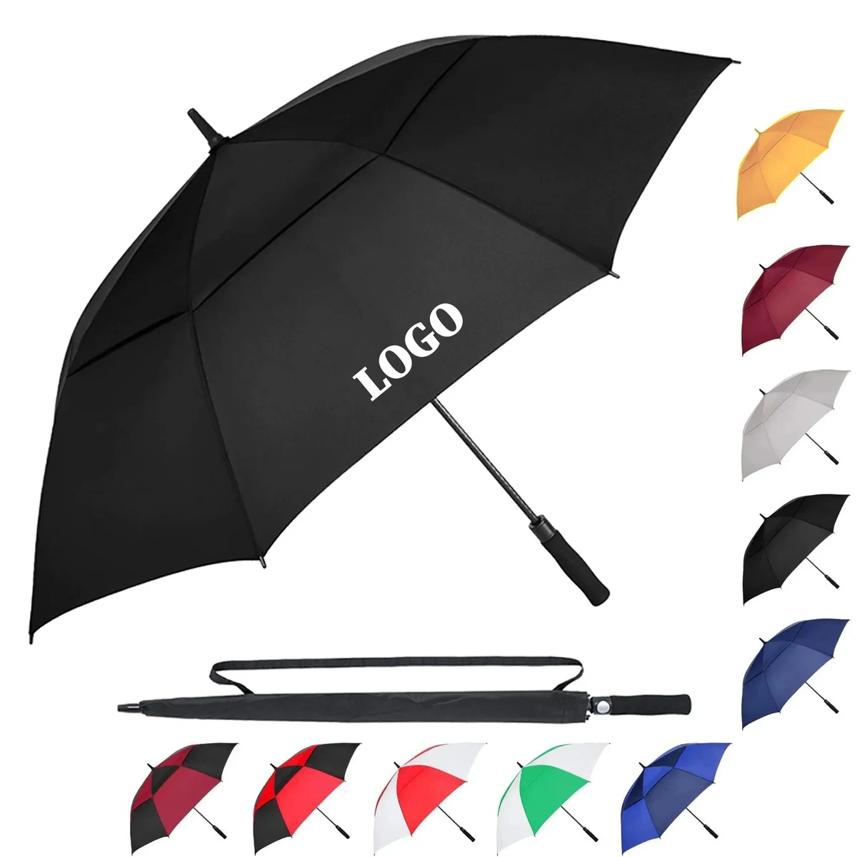 Automatic Open Windproof Golf Umbrella With Double Canopy 1