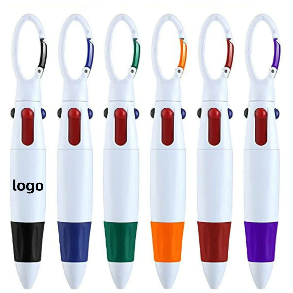 Colorful Ink Pen with Carabiner Clip 1