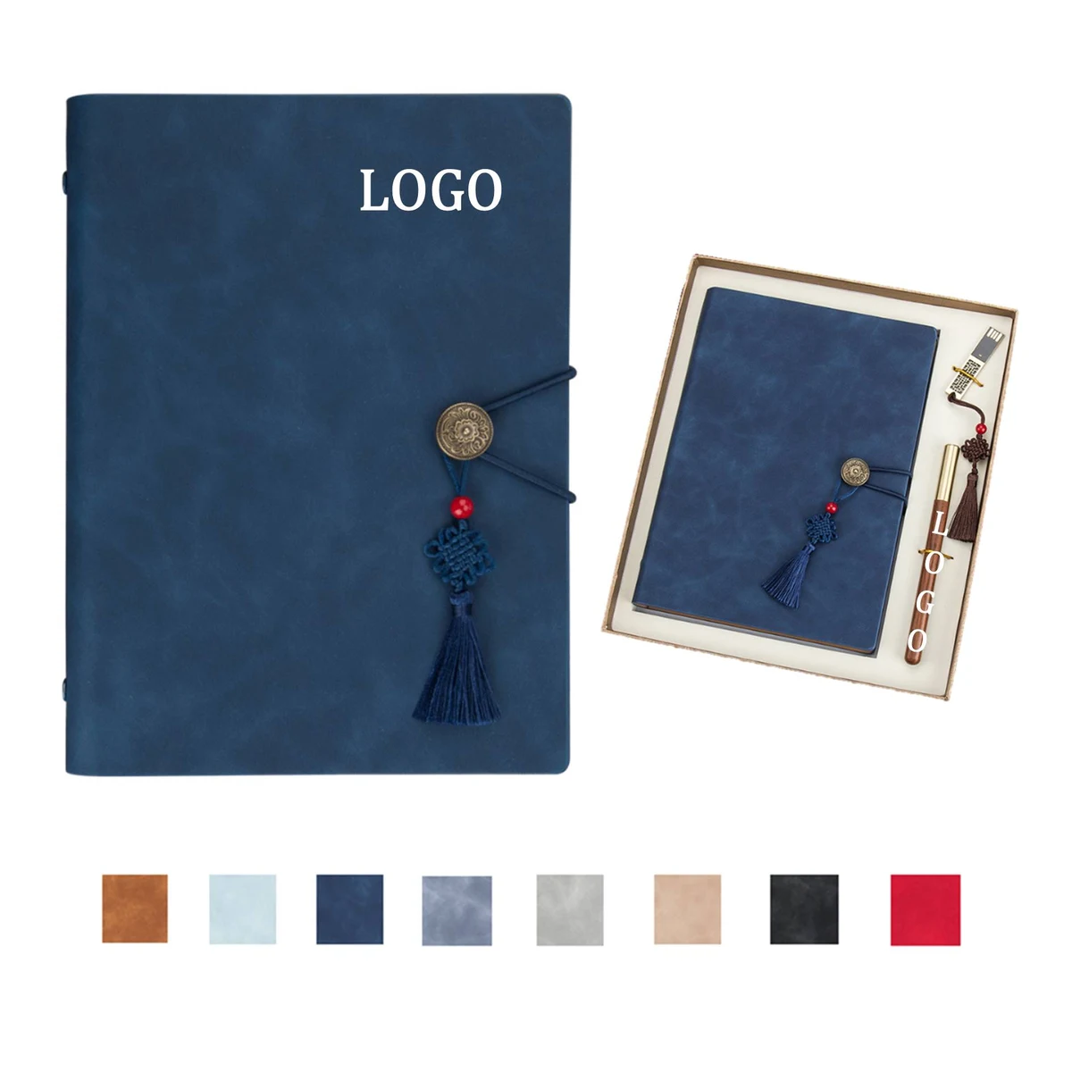 Retro Journal With Pen And Flash Drive Gift Set 1