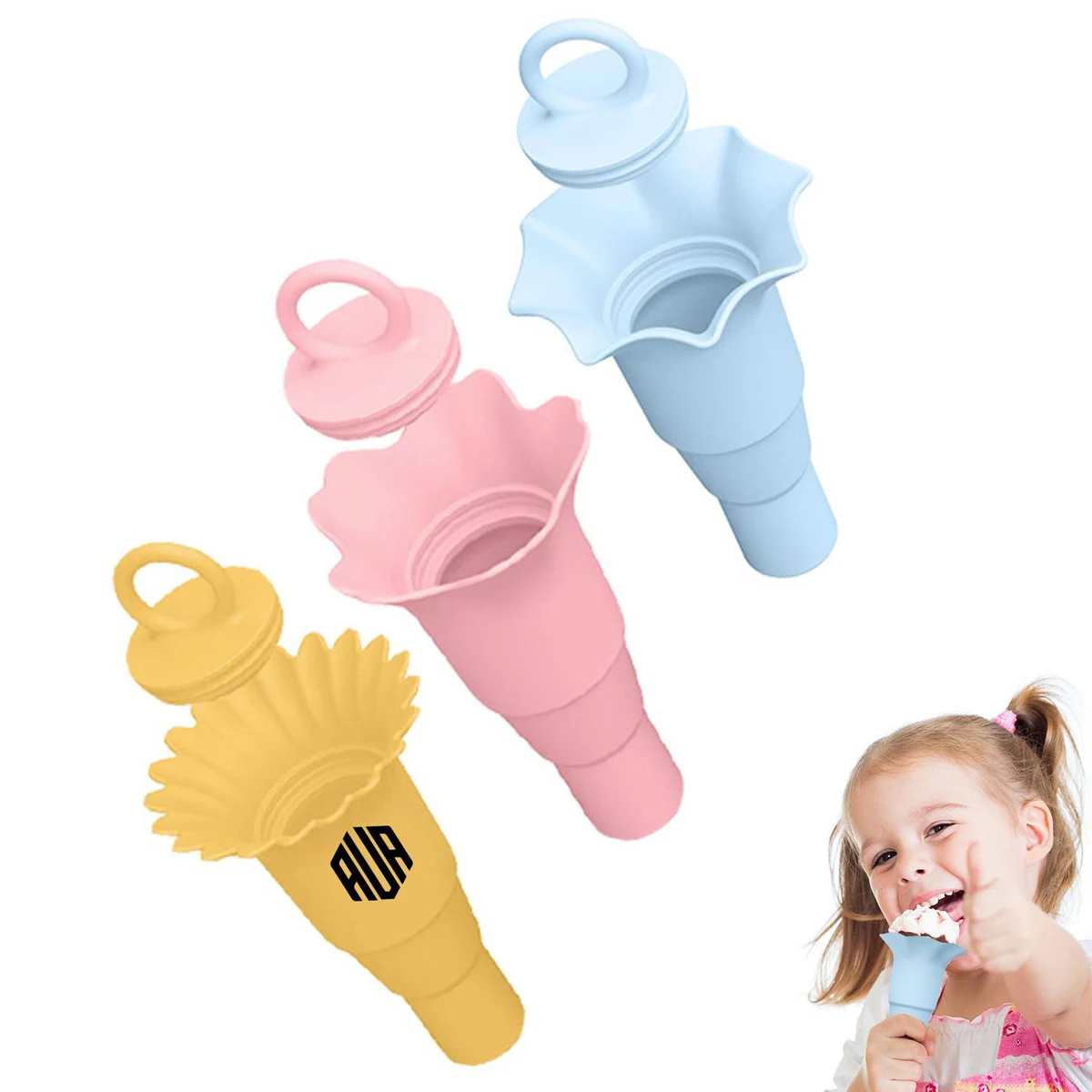 Foldable silicone ice cream cone 1