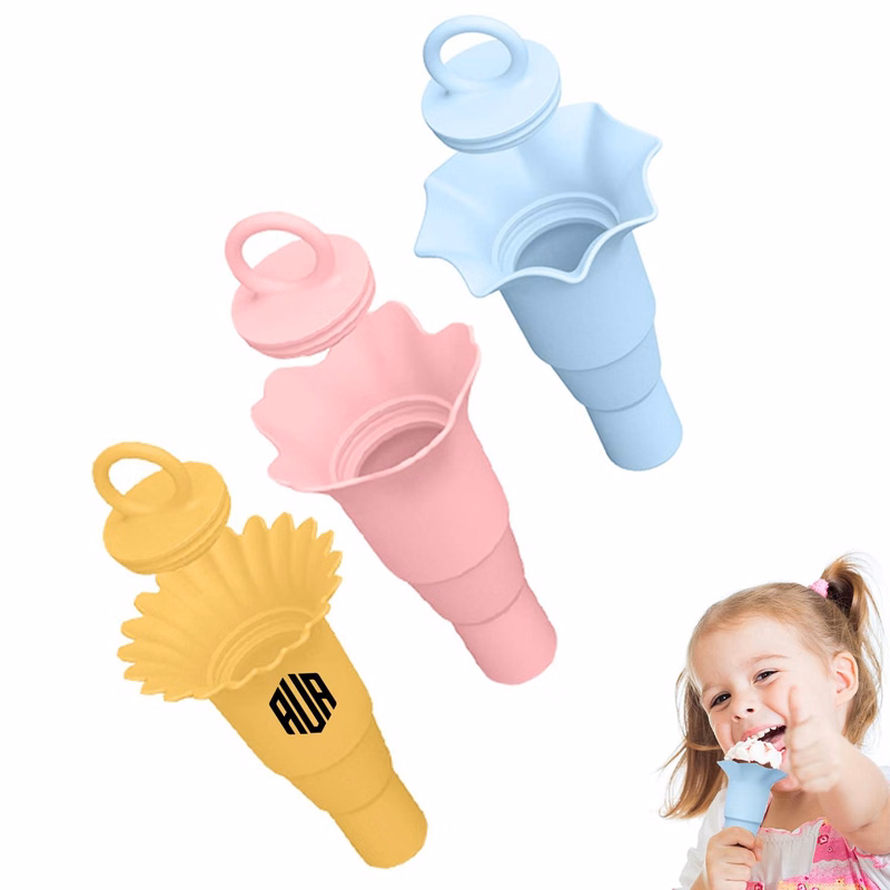 Foldable silicone ice cream cone