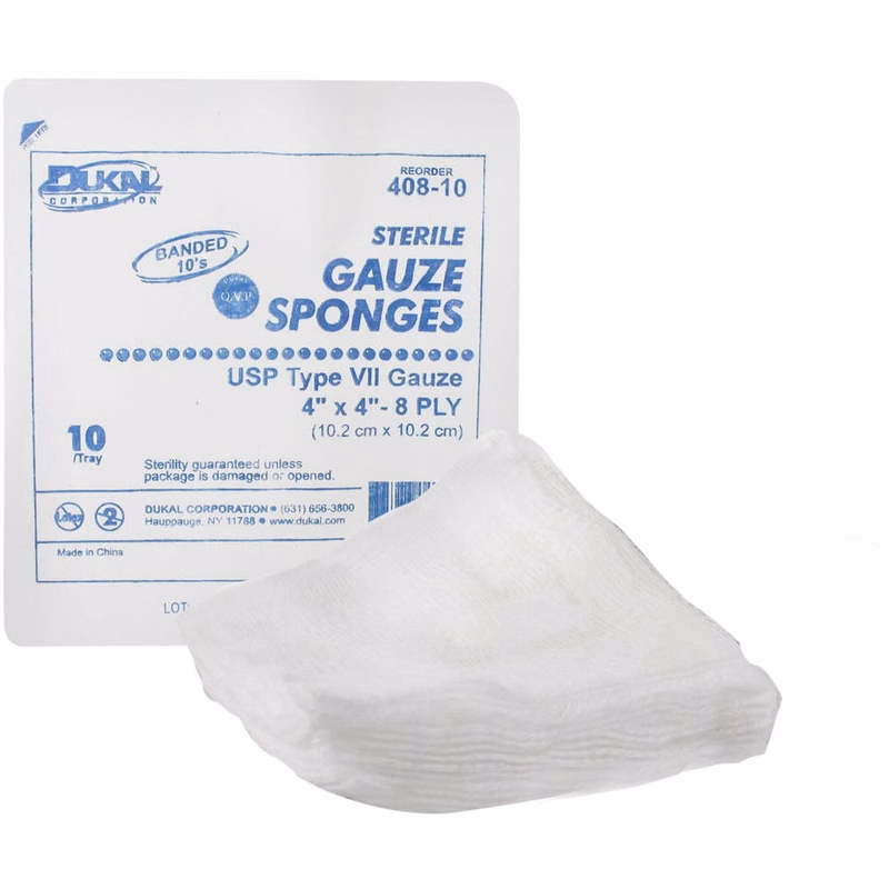 Type VII Gauze Sterile Sponges - 8-Ply 10 Count 4" x 4"