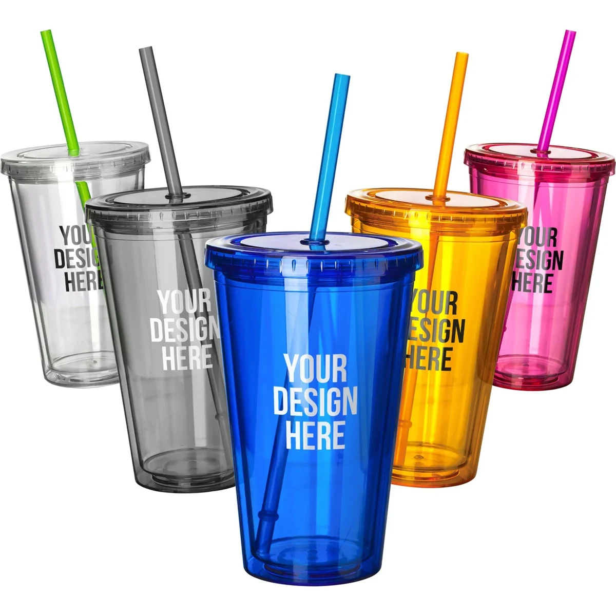 16OZ Reusable Straw Ice Cups 1