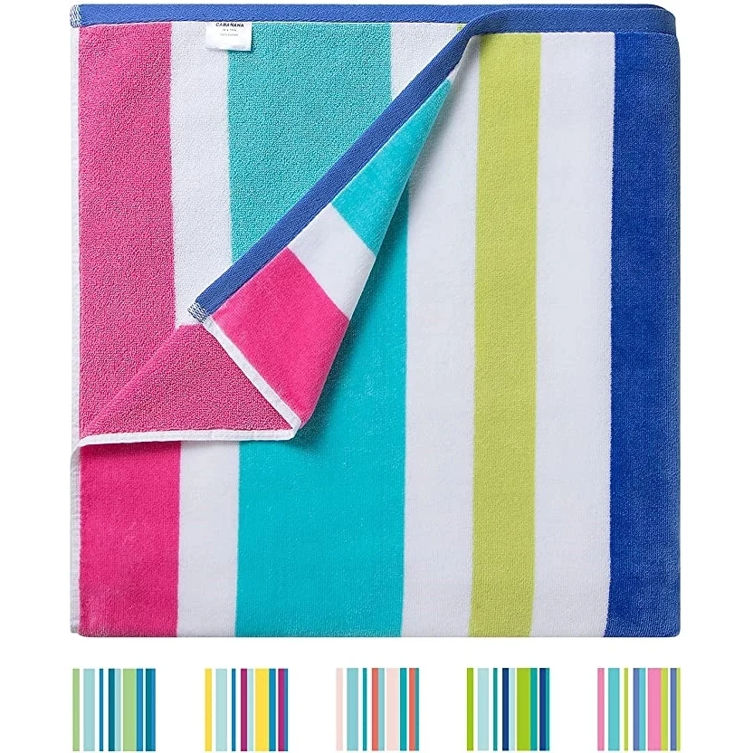 Lightweight Colorful Striped Beach Towel 1