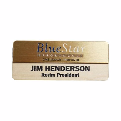 LuxeLayer Premium Metal & Wood Combo Badge 1.25"x3"