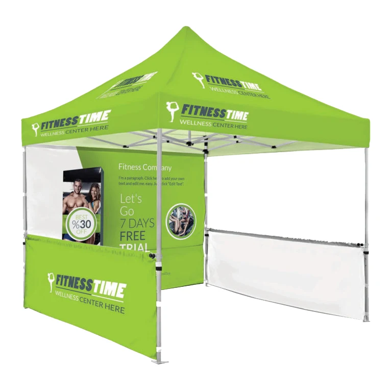 10'x10' Deluxe White Steel Frame Tent Kit w/Rear Wall & 2 Half Side Walls 1