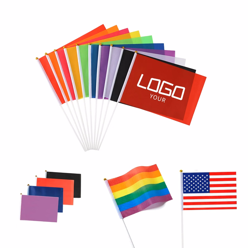 Multicolor Hand Held Rainbow Flag Outdoor