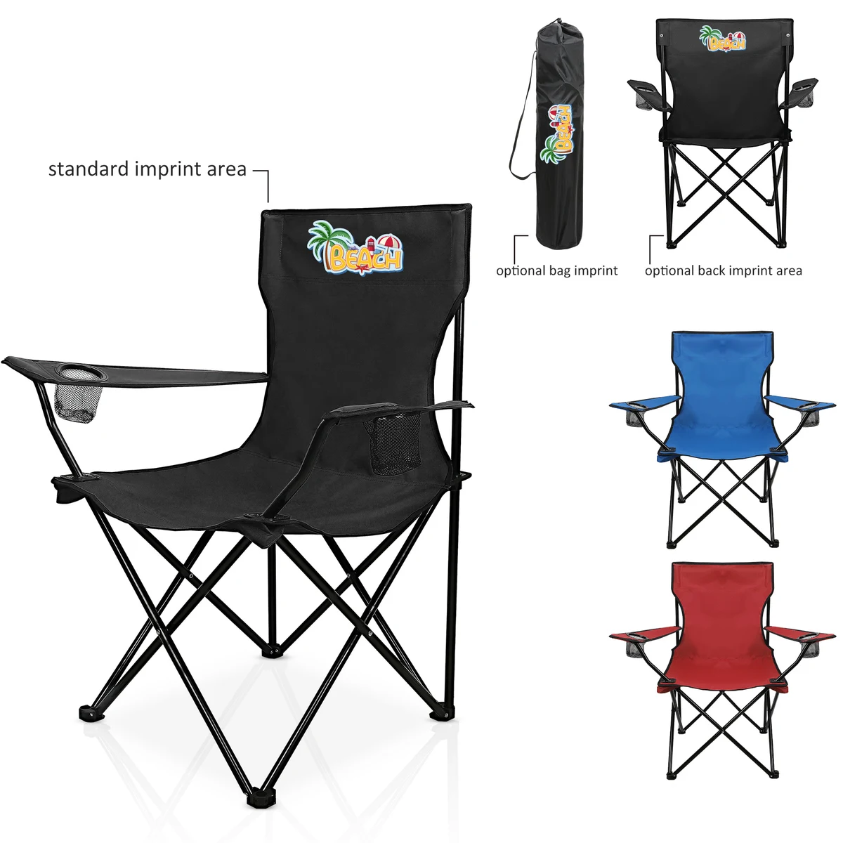 Premium Folding Chair W/ Net Cup Holder 1