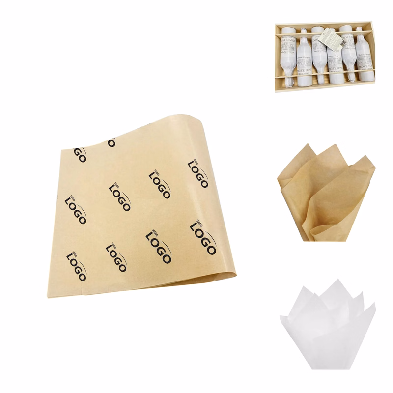 18"x24" Custom Logo Wine Floral Kraft Paper Wrap MOQ 100PCS