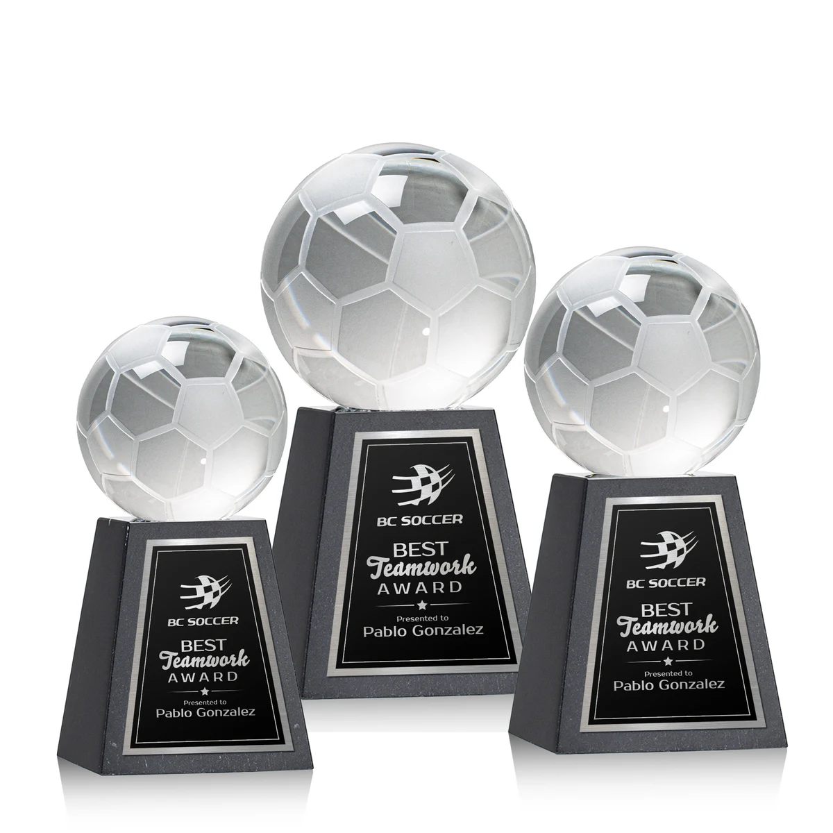 Soccer Ball Award on Tall Marble Base 1