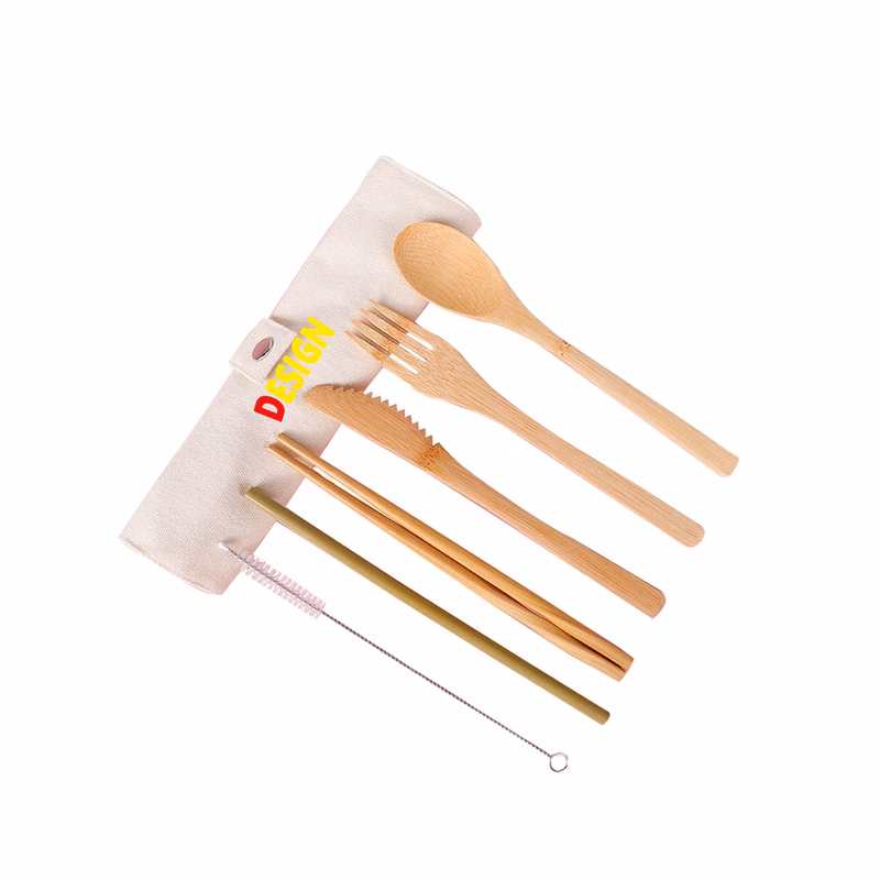Outdoor Portable Bamboo Wooden Cutlery Set Student Spoon Chopstick Fork