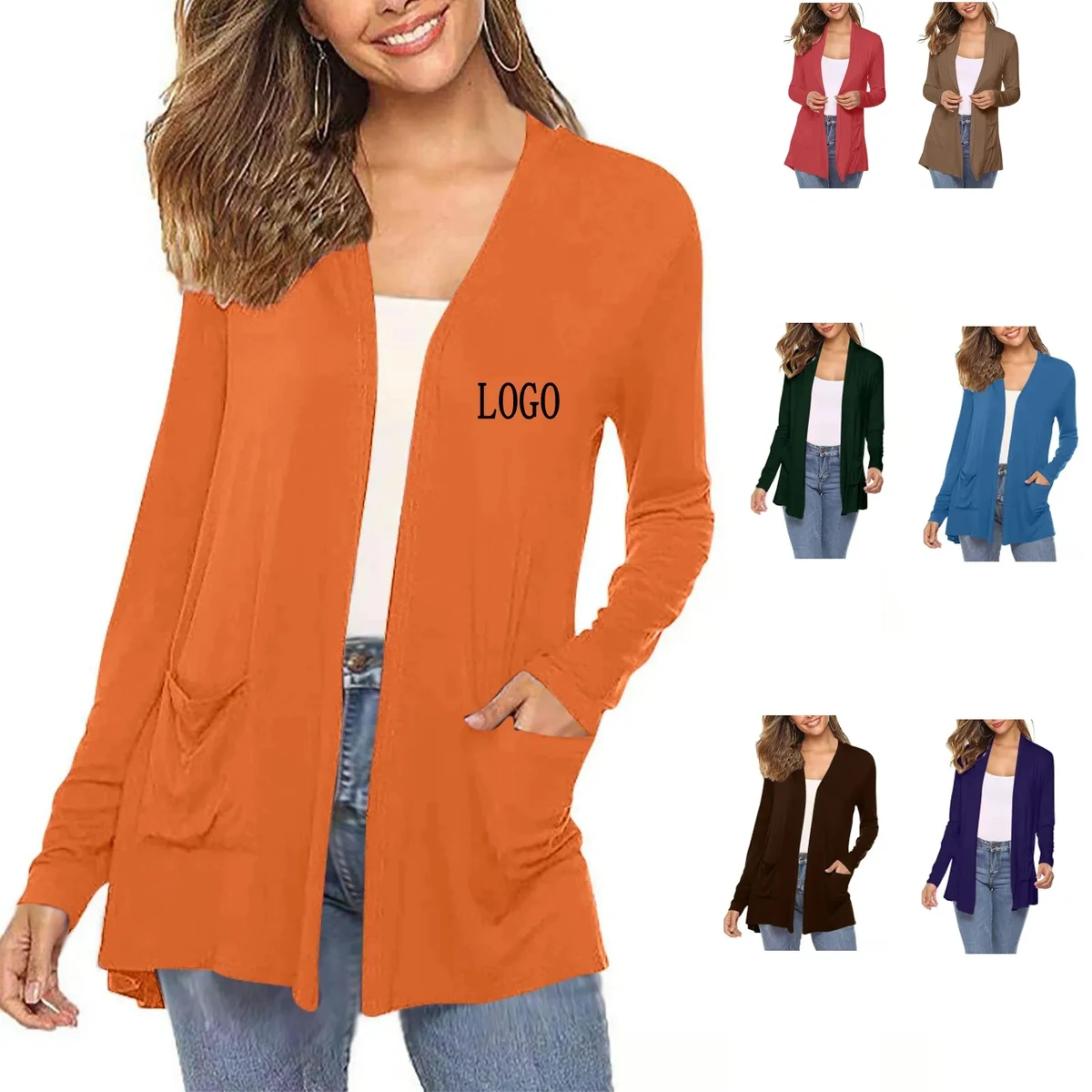 Open Front cardigan With Pockets 1