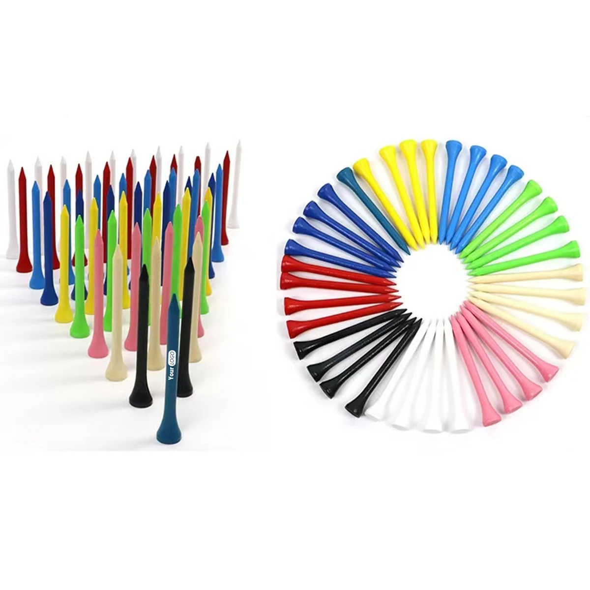 Wood Eco-Friendly Colorful Golf Tees 1