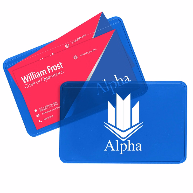 Translucent Vinyl Single Panel Business Card Case