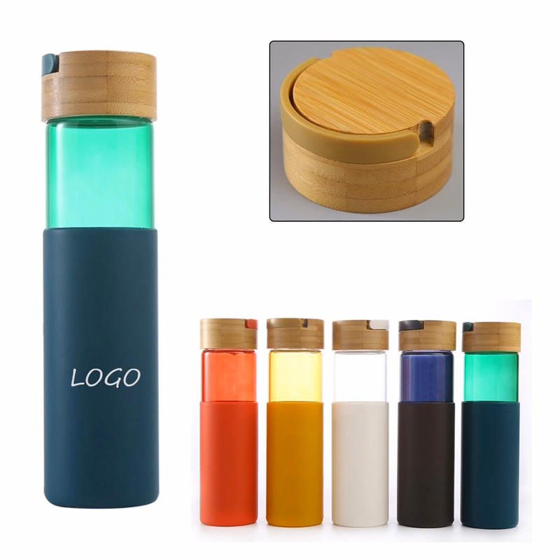 20OZ Glass Bottle with Bamboo Lids
