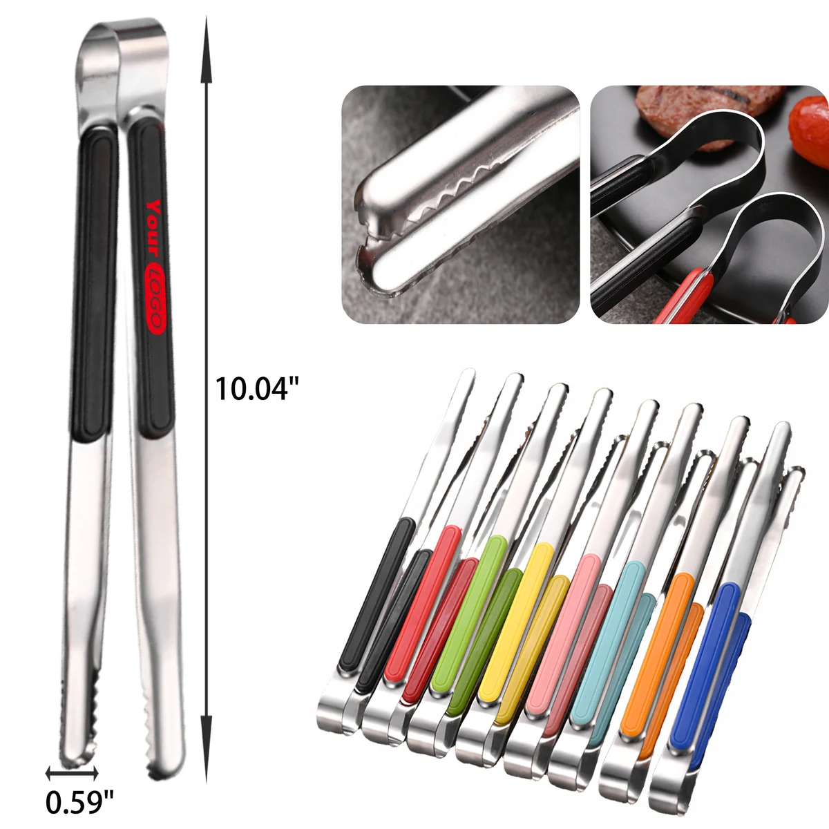MOQ 50 PCS Sturdy Thicken Stainless Steel BBQ Food Clamp 1