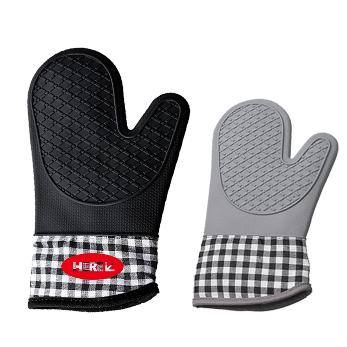 600Fahrenhe Silicone Oven Mitts Heat Resistant Non-Slip Grip 1