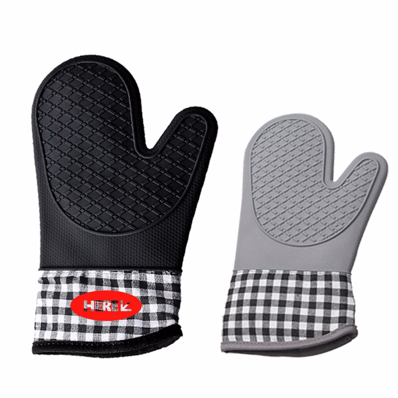 600Fahrenhe Silicone Oven Mitts Heat Resistant Non-Slip Grip