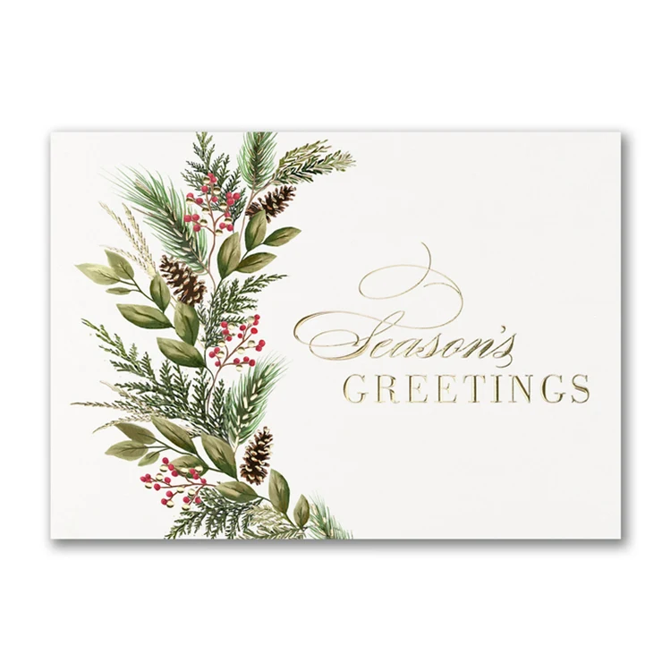 Simple Greenery Holiday Card 1