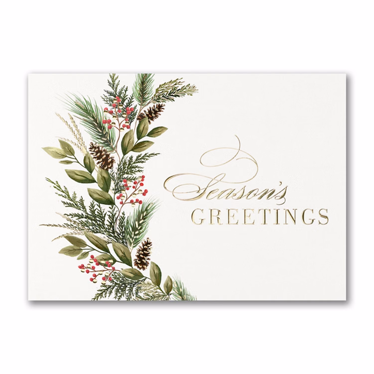 Simple Greenery Holiday Card