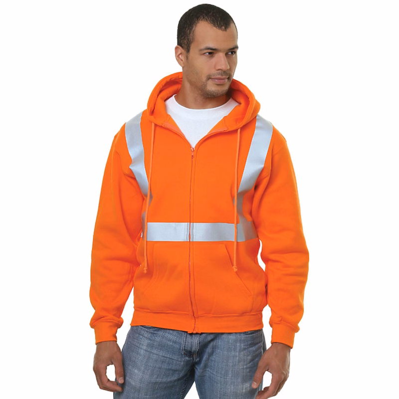 USA-Made Pre-Shrunk Class 2 Safety Full Zip Hoodie