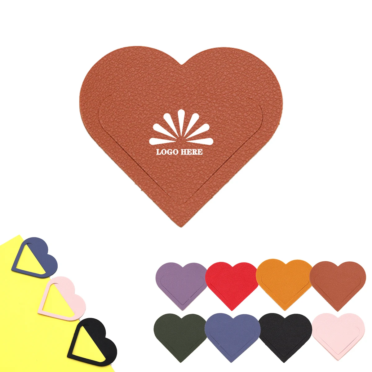 PU Leather Heart Bookmark 1
