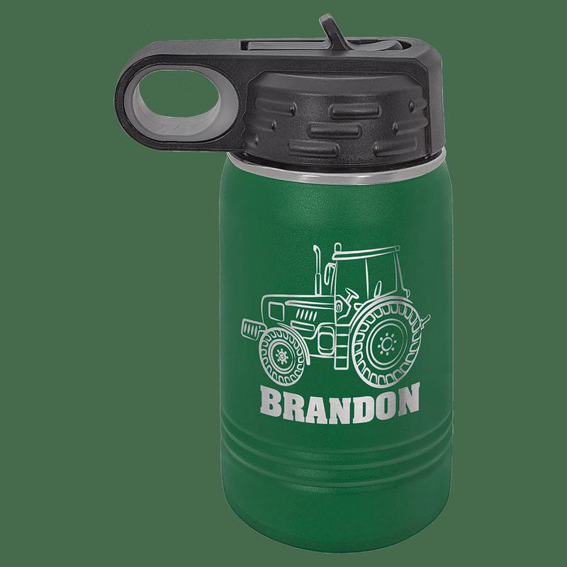 12 oz. Green Laser Engraved Polar Camel Water Bottles