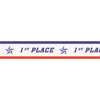1st Place "V" Neck Ribbon with Clip, 7/8" wide 1