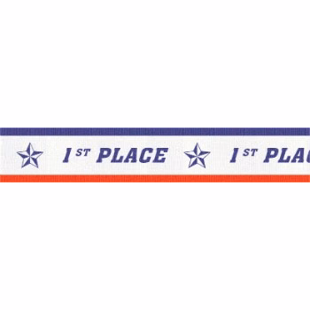 1st Place "V" Neck Ribbon with Clip, 7/8" wide