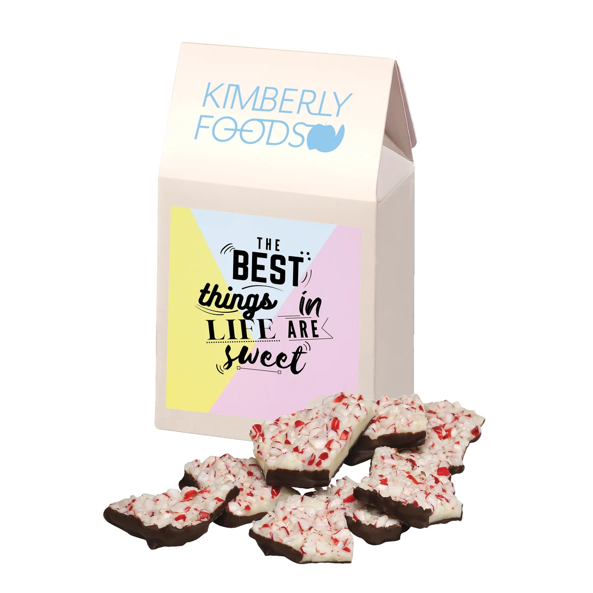 Peppermint Bark in Gable Top Gift Box with Full Color Imprint 1