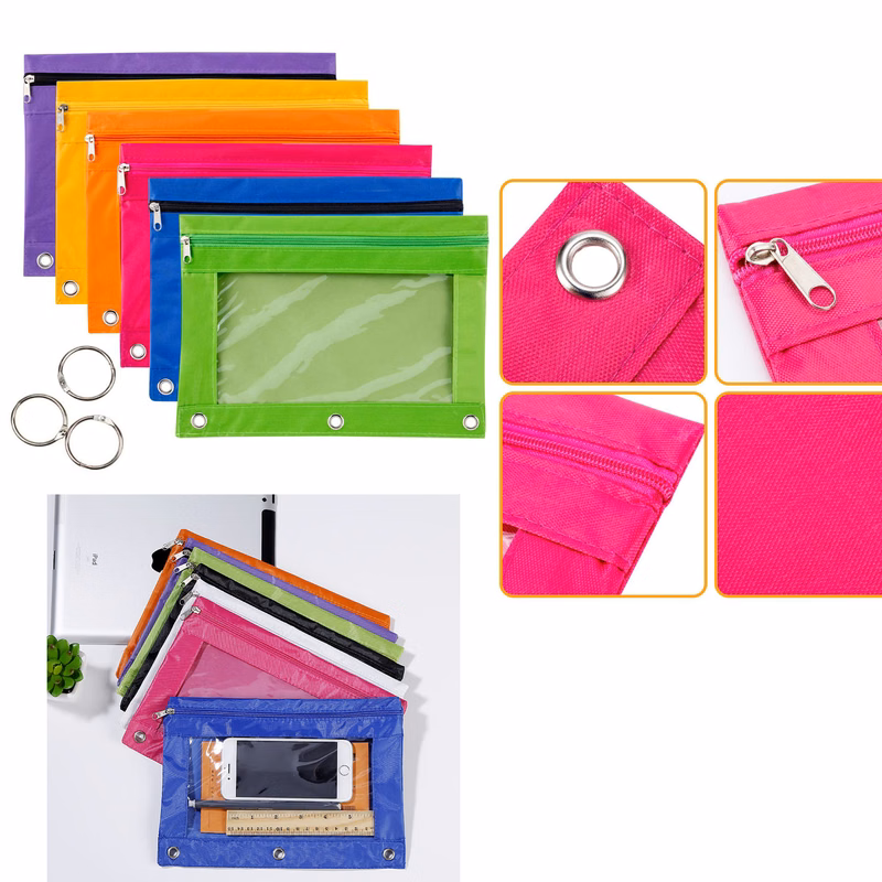 Binder Pencil Pouch with Zipper Pulls