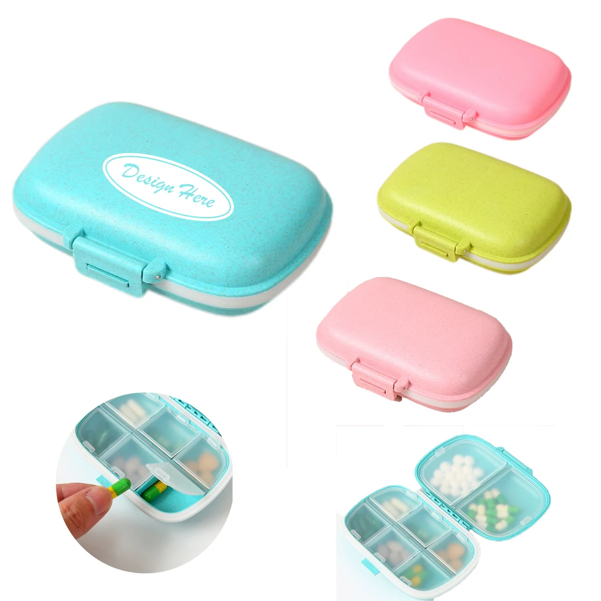 Portable Double-Layer Pill Box with 8 Compartments, Moisture-Proof 1