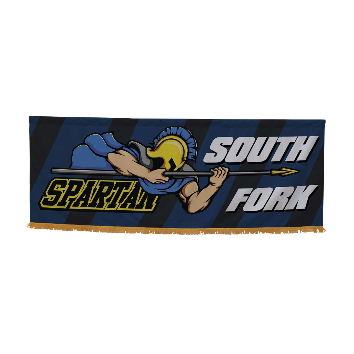 3' x 8' Parade Banner Straight Bottom with Gold Fringe 1