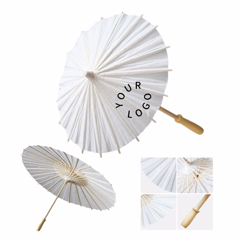 Paper Decorative Umbrella with Bamboo Handle for Custom Branding