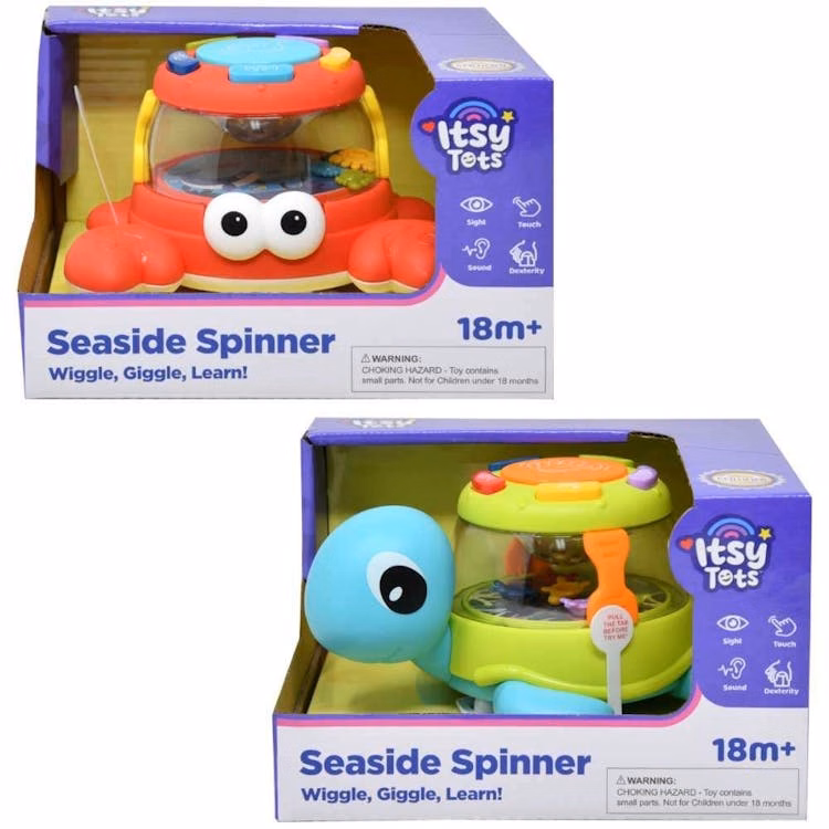 Itsy Tots Seaside Spinner Drum - Crab and Turtle