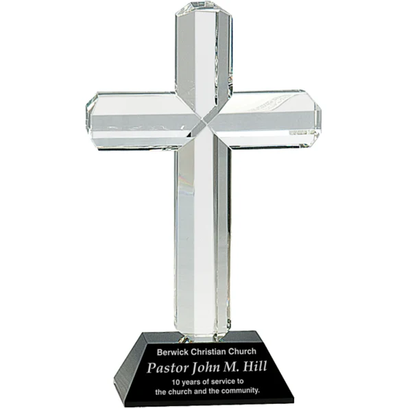 Clear Crystal Cross On Base 1