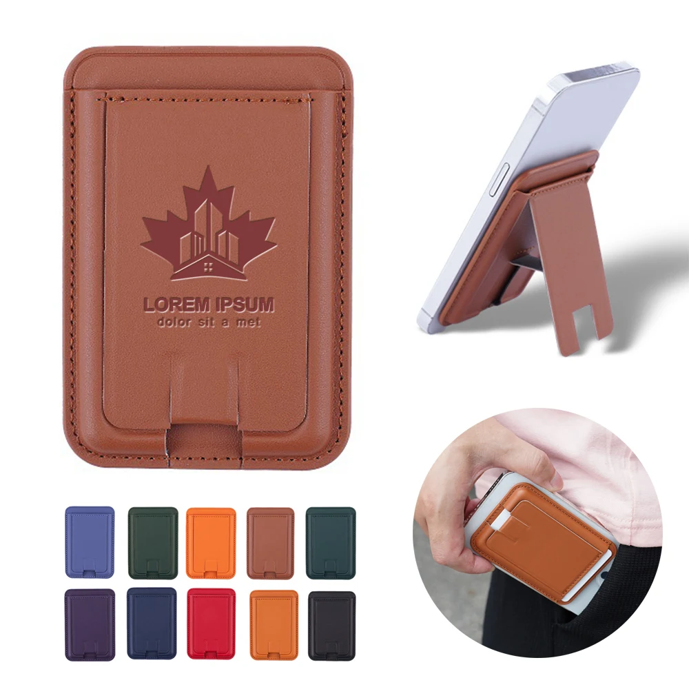 Magnetic PU Leather Phone Card Holder with Stand 1