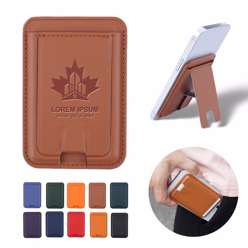 Magnetic PU Leather Phone Card Holder with Stand