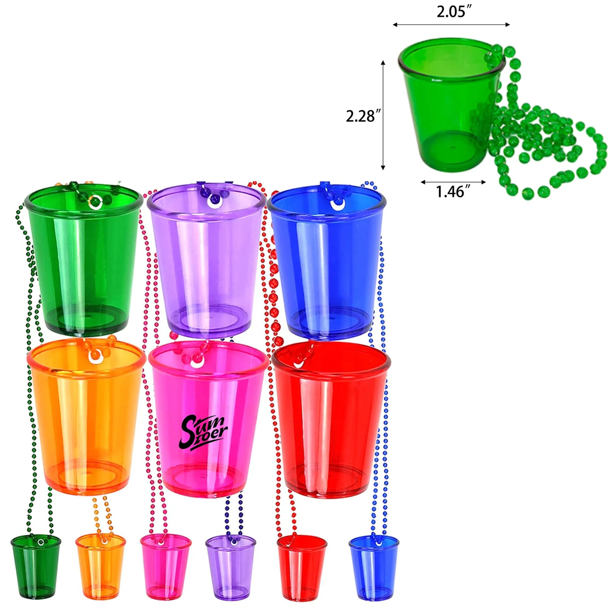 Plastic Beaded Chain Cup 2oz 1