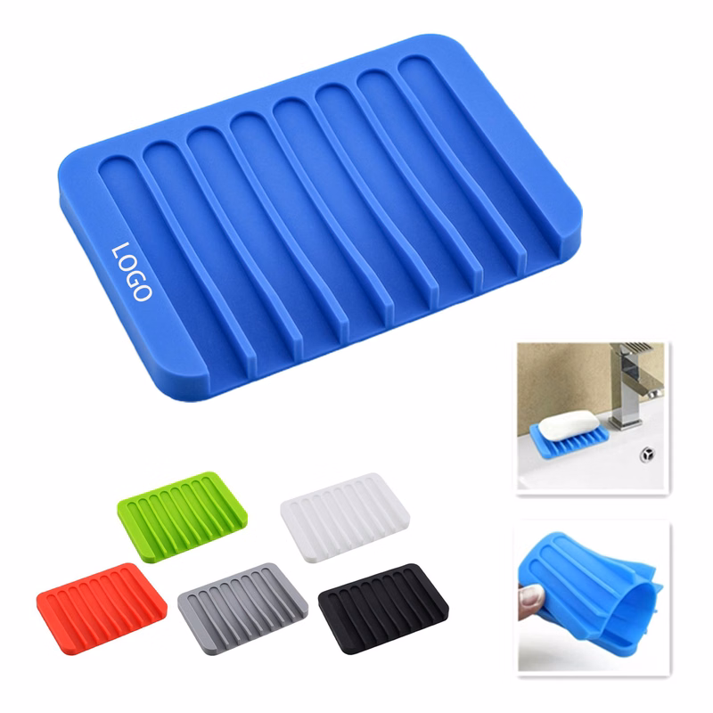 Silicone Soap Dish Storage Holder Bathroom