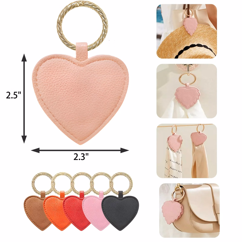 MOQ 50 PCS Heart Shape Leather Magnetic Hat Clip