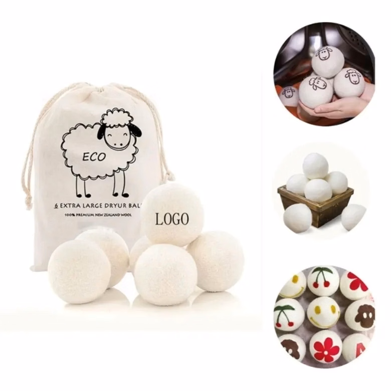 Organic Wool Dryer Balls with Storage Bag