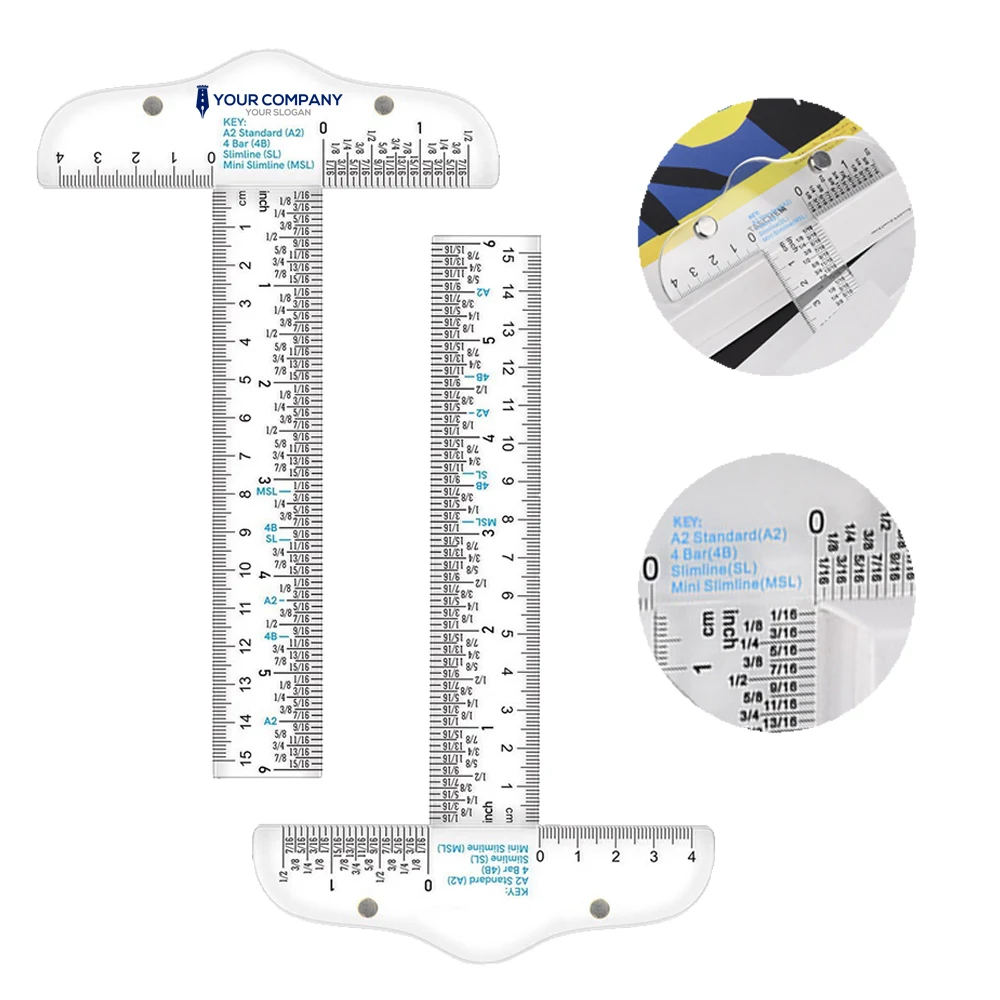 6-inch Practical Dual Scale Transparent T-Square Ruler 1
