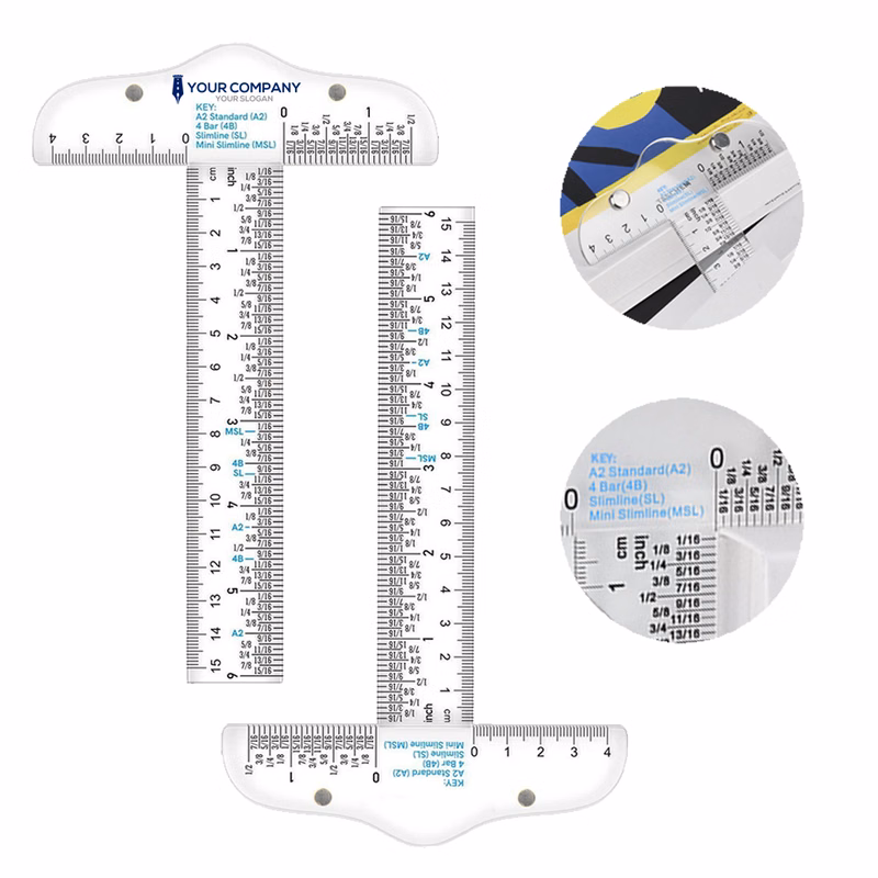 6-inch Practical Dual Scale Transparent T-Square Ruler