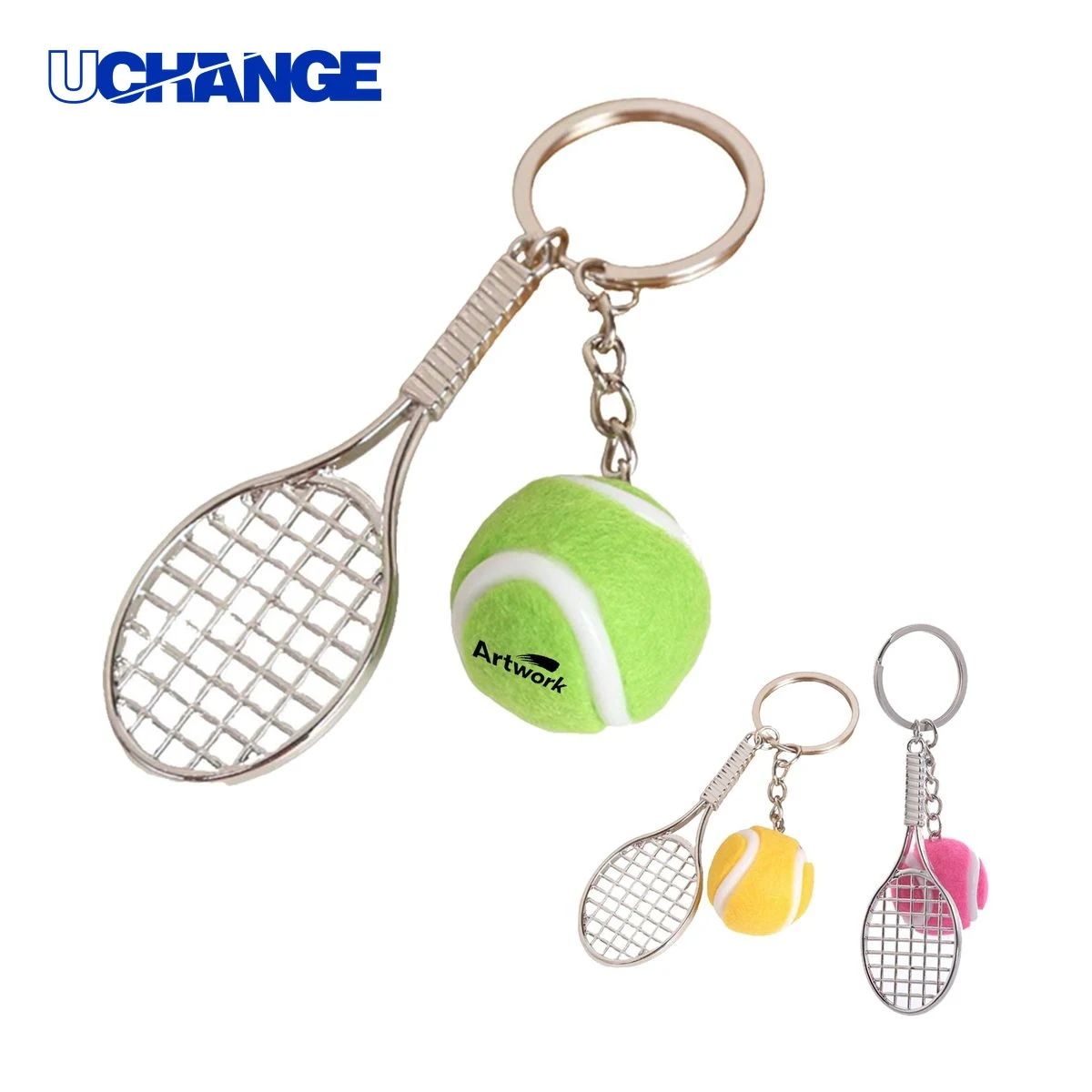 Tennis Racket and Ball Keychain 1