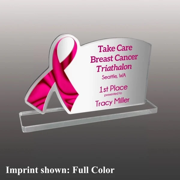Breast Cancer Awareness Ribbon Award - Full Color 1